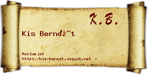 Kis Bernát névjegykártya